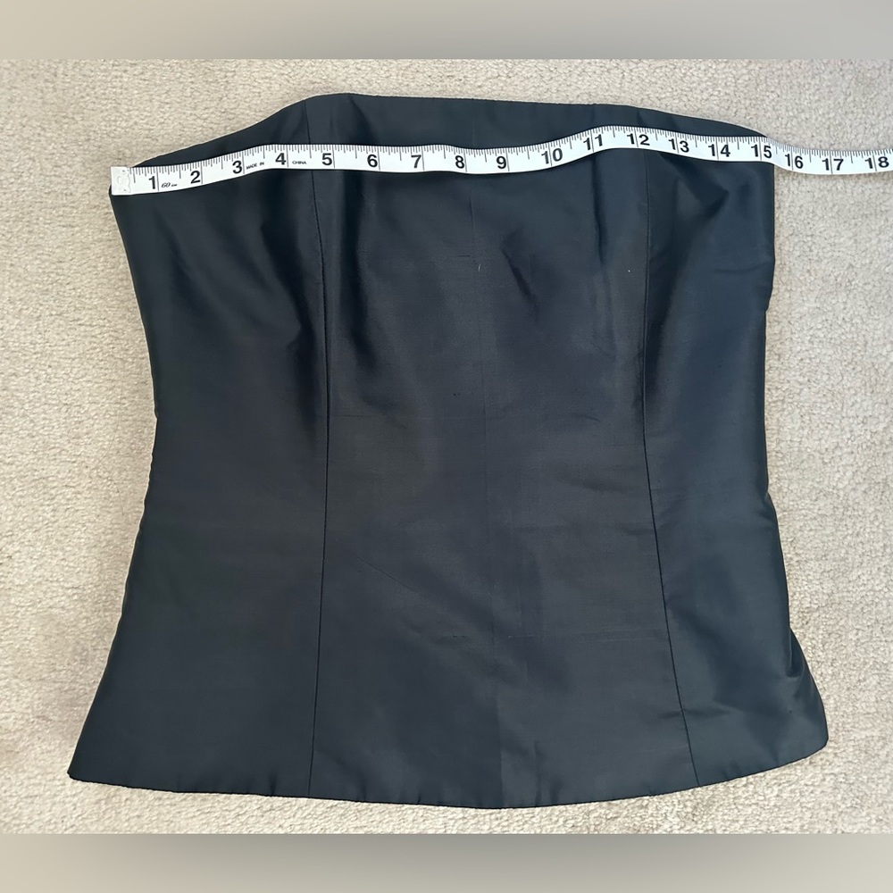 Vintage Kairat Top: silk sleeveless black corset top (skirt sold separately). - Picture 3 of 13